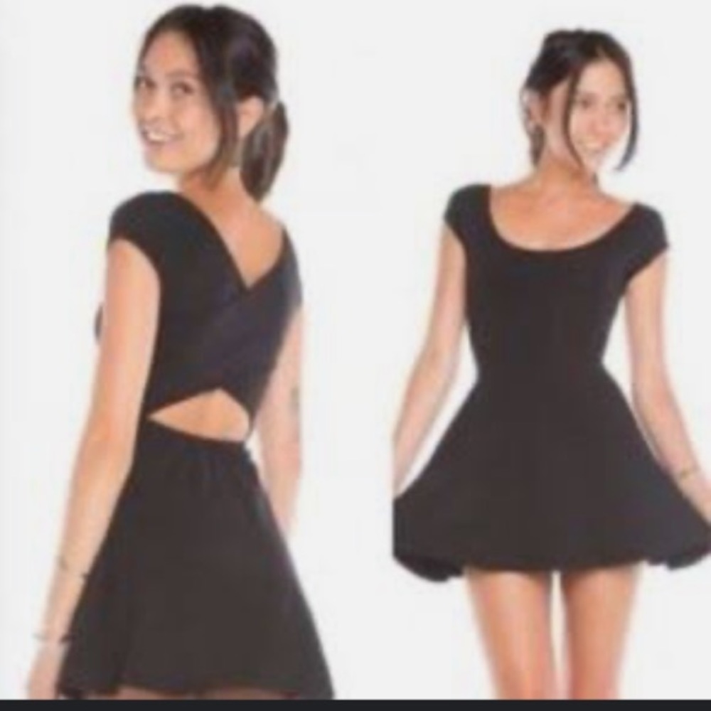 Brandy Melville black crisscross dress with open back, one size fits all